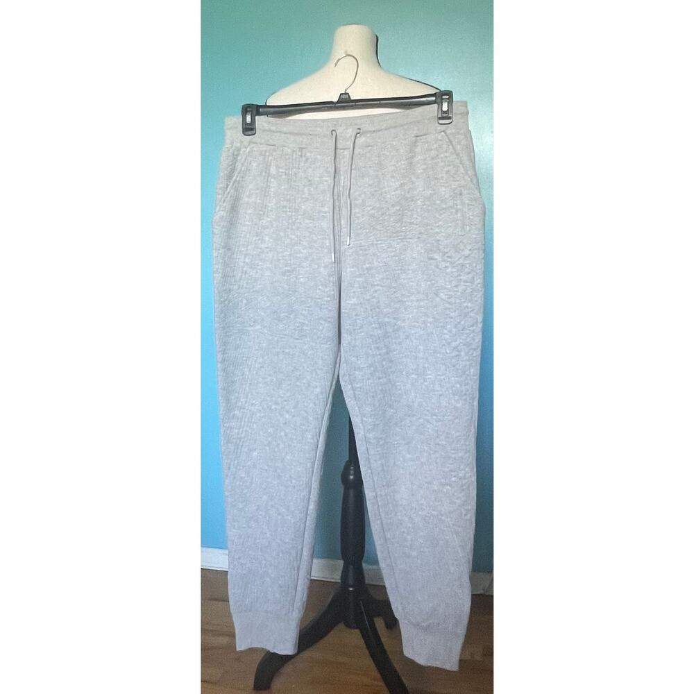 H&M Gray Jogger Sweatpants Women’s XL Zip Hem Lounge Athletic Pants